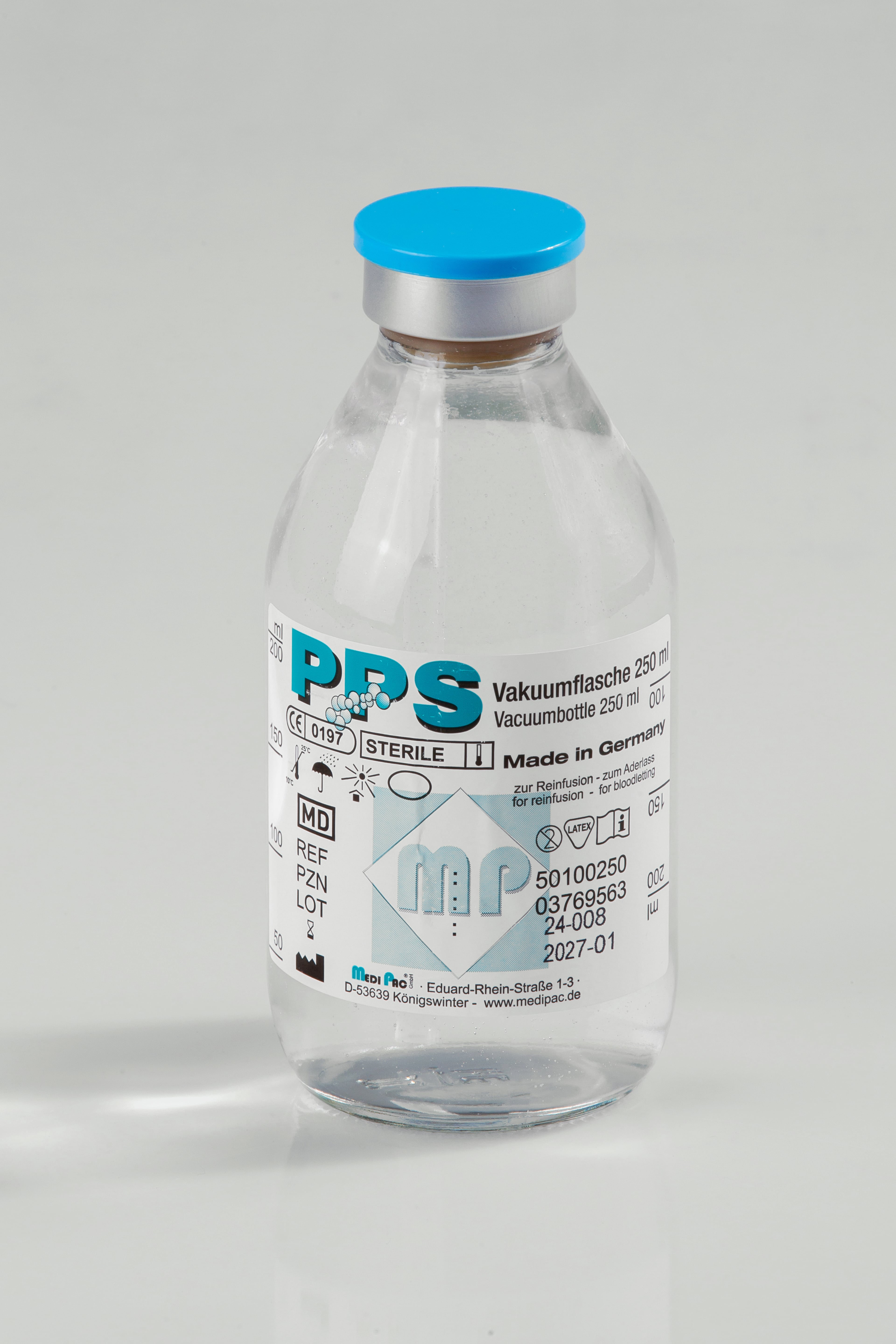 VAKUMLU SİTRATLİ ŞİŞE PPS 250 ml